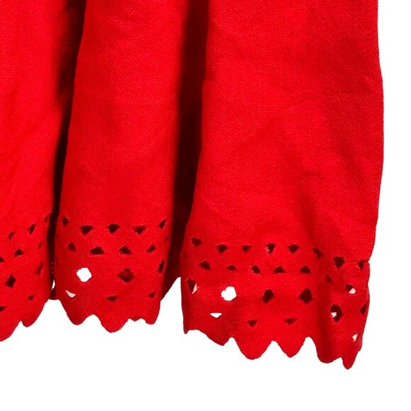 Gianni Bini Women's Red Dress With 3/4 Sleeves & Lace Cutout Design - Size L - Picture 3 of 5